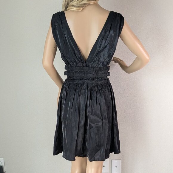 Heart & Heels Dress Juniors XL Black Cutout Plunge Front/Back Metallic Party Fun - Picture 2 of 15